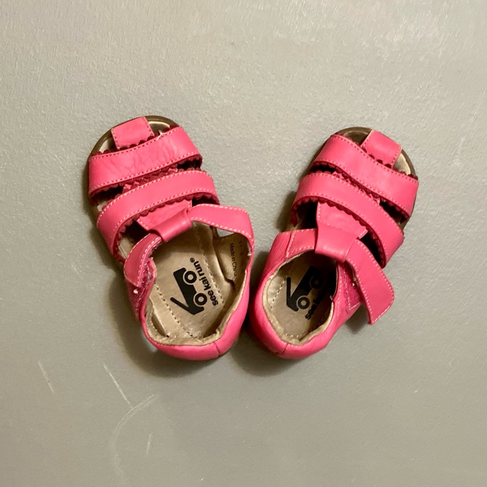 See Kai Run Fisherman Style Leather Sandals, Pink - Size 5 (GUC) - Picture 4 of 9